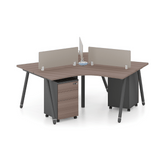 Shine-D Y-Shaped 3-Pax Office Desk Metal Frame Workstation